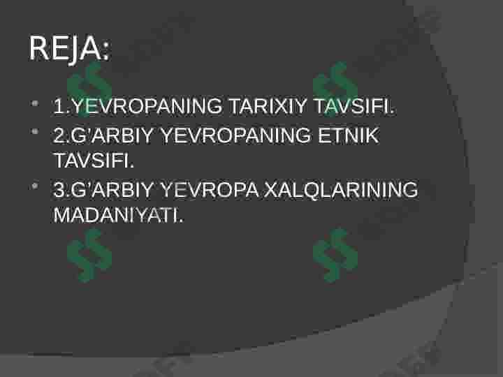 YEVROPA XALQLARI | 7-sinf jaxon tarixi fani darsligi asosida 2