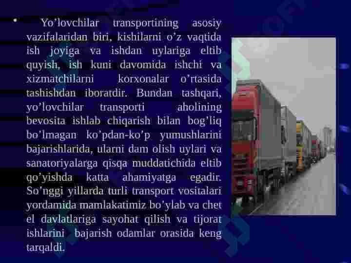 Yuk va odam tashish 4