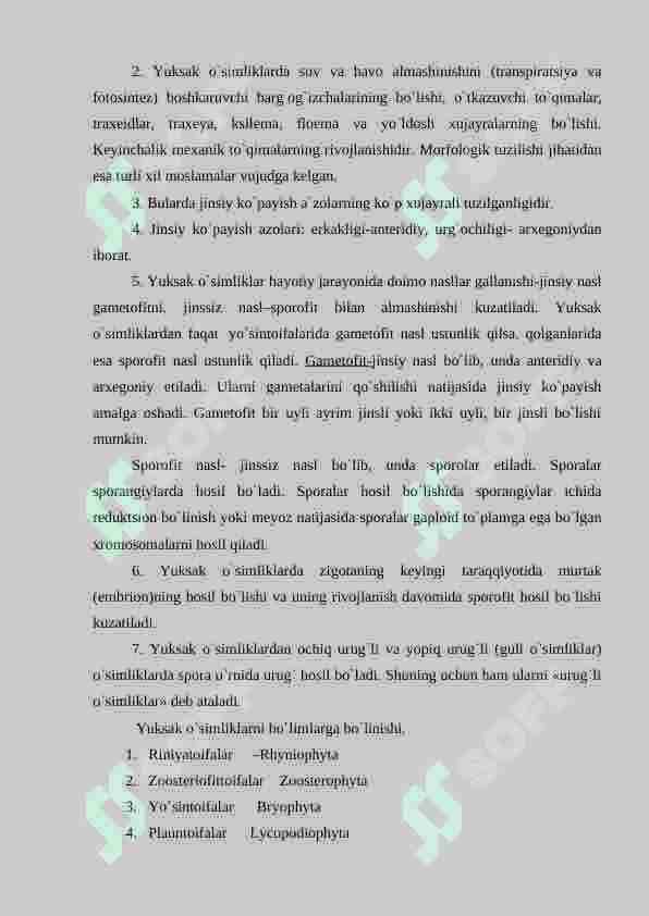 Yuksak o`simliklar taksonomik tarixi 3