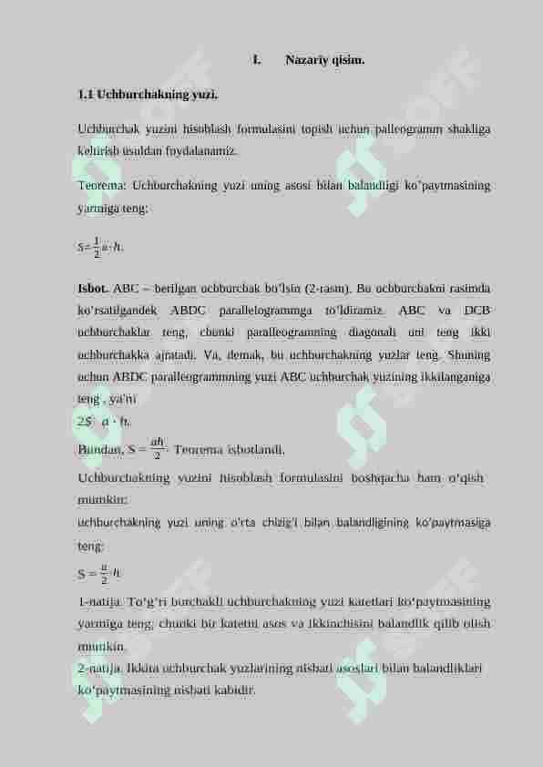 Yuza va uni o'lchash 3