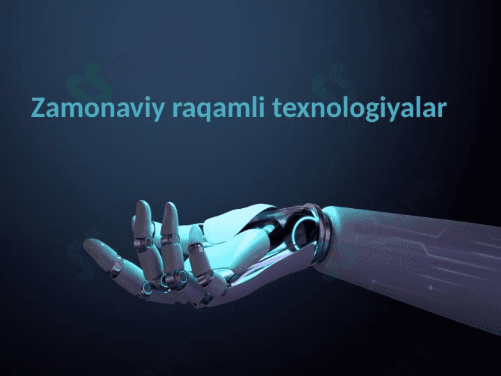 Zamonaviy raqamli texnologiyalar 1