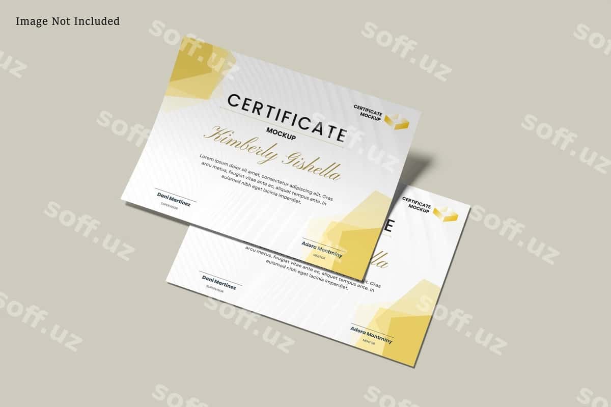 A4 sertifikat namunasi | A4 certificate mockup 1