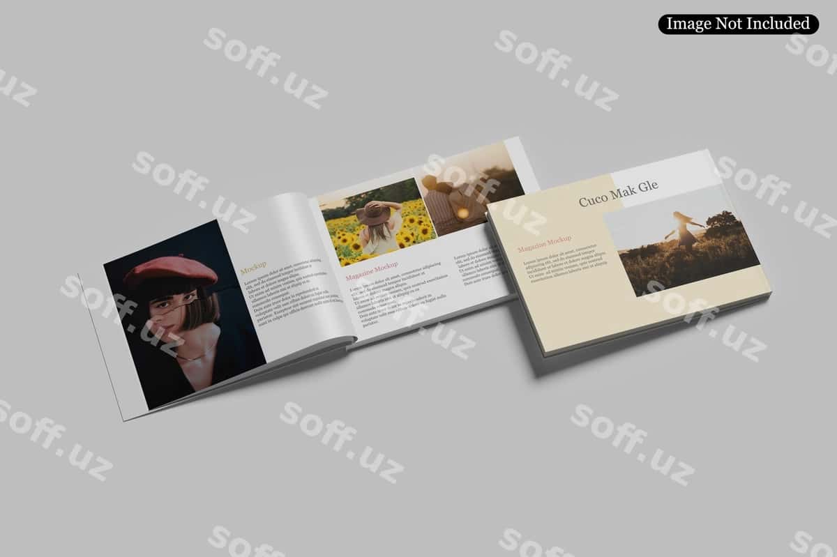 A4 landskap broshyur mockup | A4 landscape brochure mockup 1