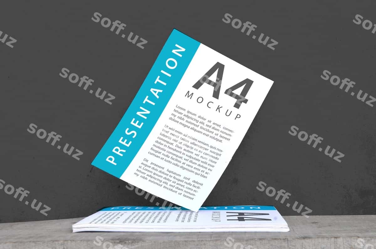 A4 hajmli flyer mockup shabloni | A4 size flyer mockup template 1