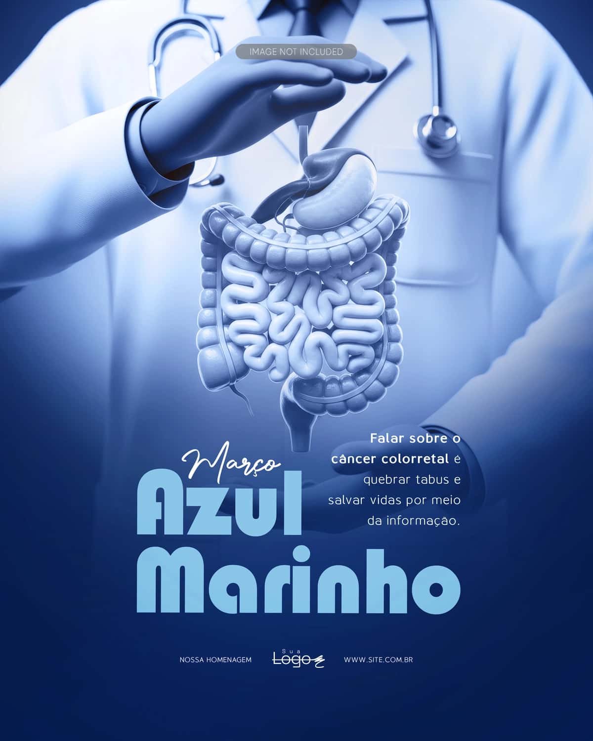 Ijtimoiy tarmoqlarda kolorektal saratonga qarshi kurashning "Moviy marsh" usulini tahrirlash mumkin | Blue march fight against colorectal cancer social media editable 1