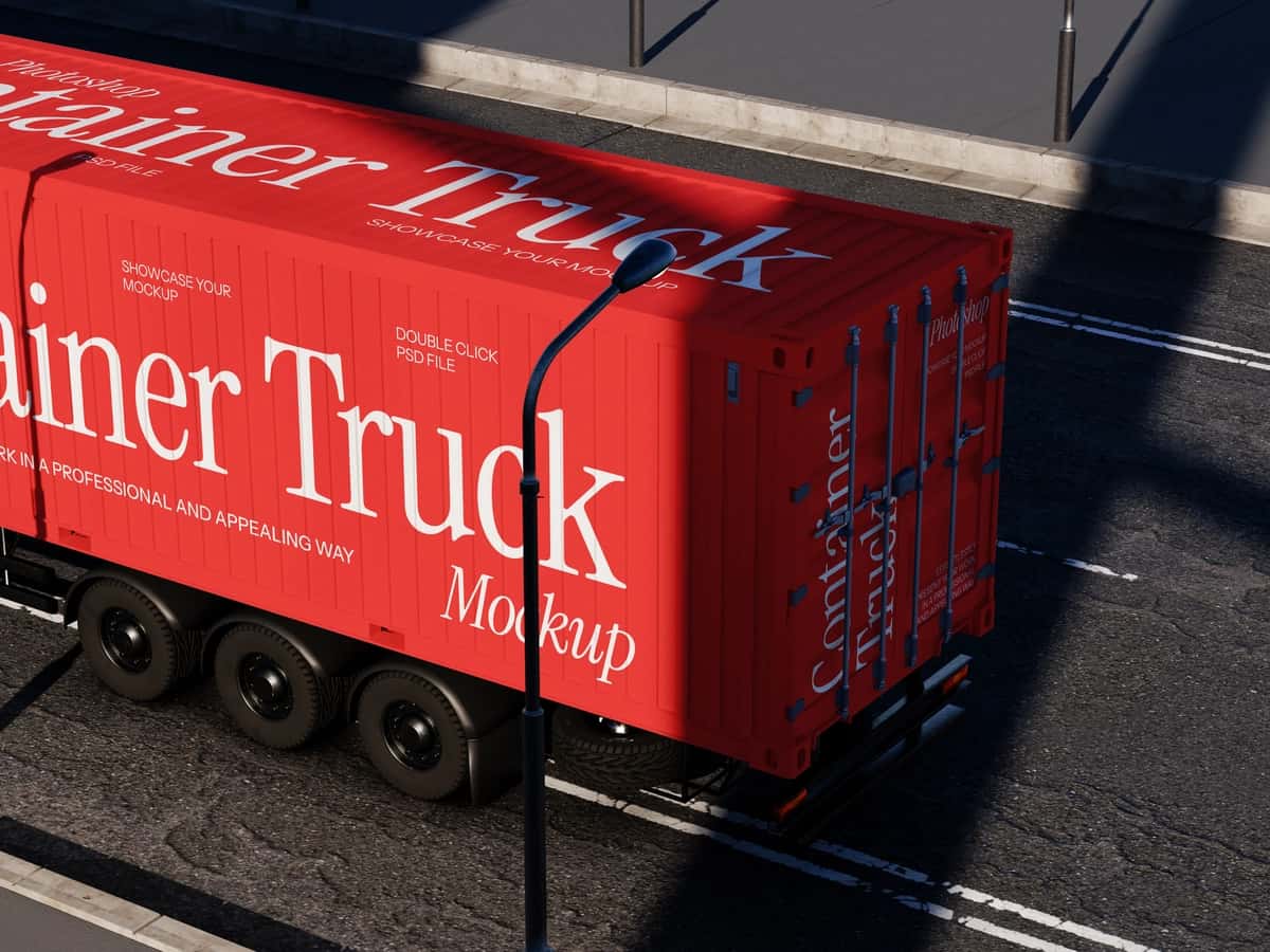 Konteyner yuk mashinasi maketi | Container truck mockup 1