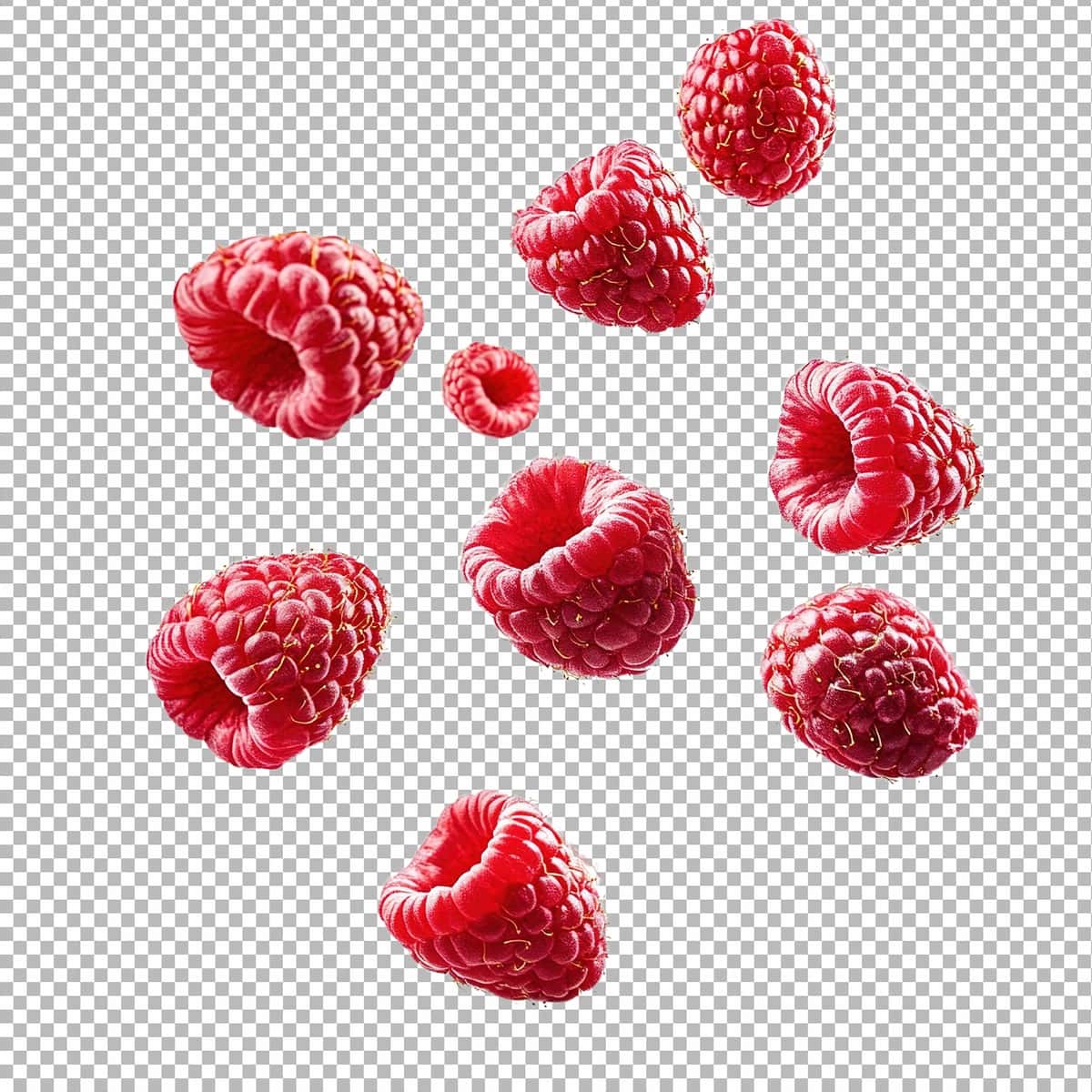 Malinali havoda suzuvchi izolyatsiyalangan oq fon | Raspberry floating air isolated white background 1