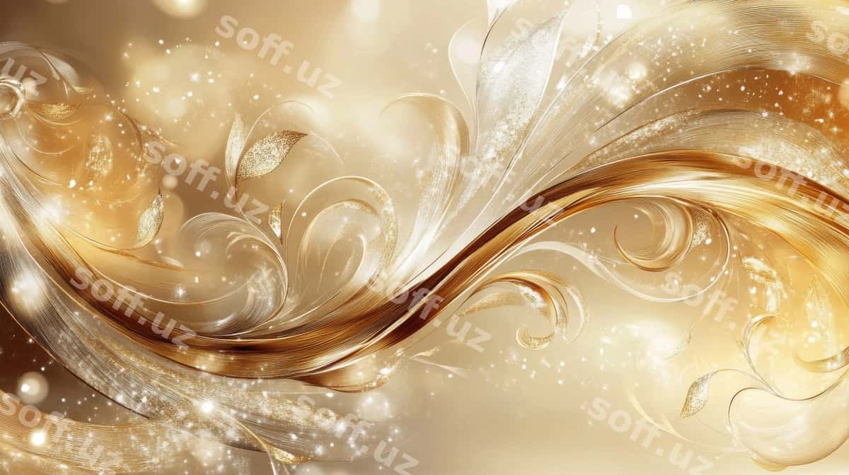 Abstrakt Oltin Aylanma San'at | Abstract gold swirl art 1