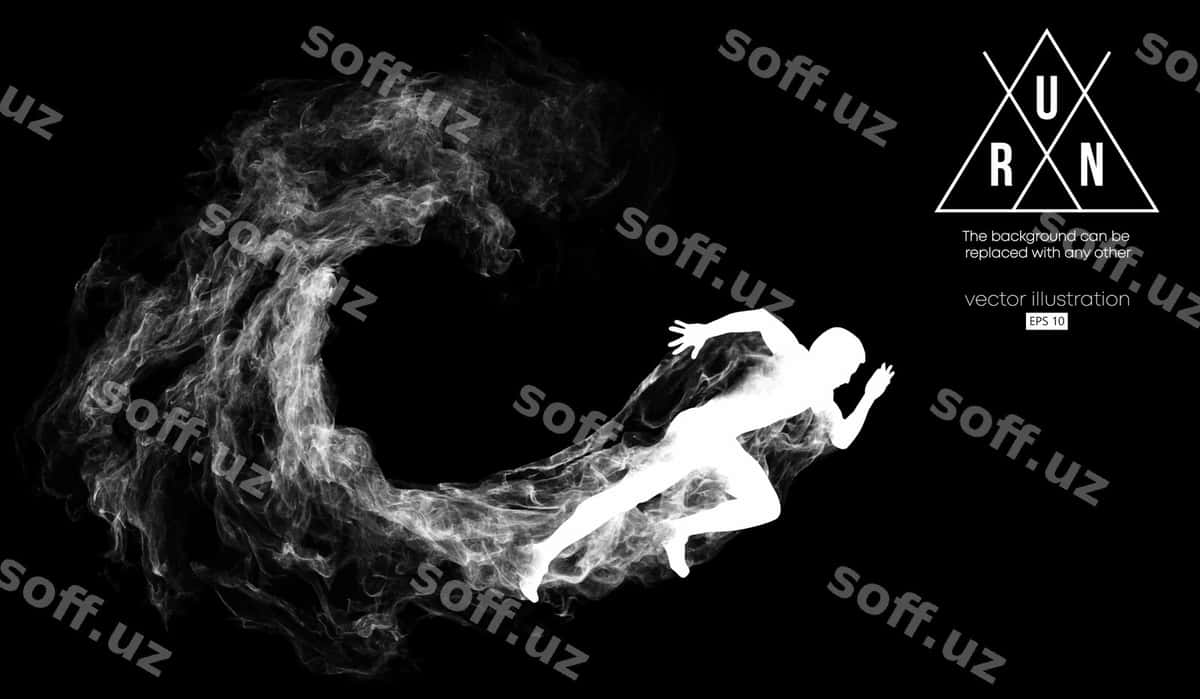 Abstrakt siluet yug'ilayotgan erkak | Abstract silhouette running man 1