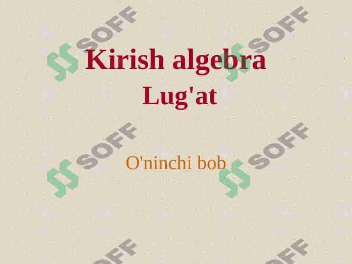Matematika lugʻat