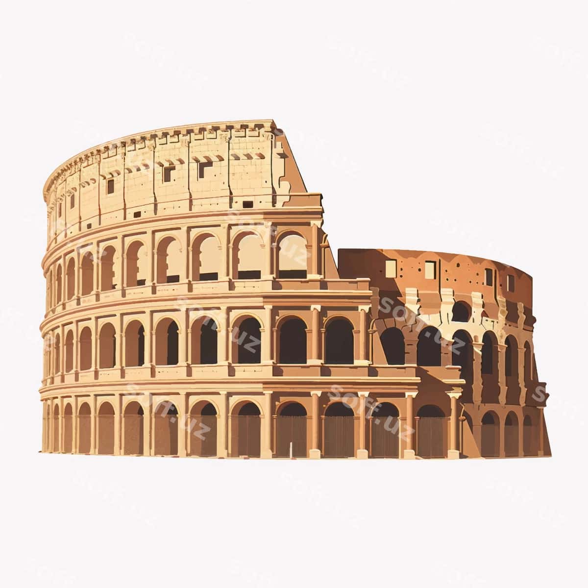 Qadim Rim Kolosseumi illustratsiyasi | Ancient roman colosseum illustration 1