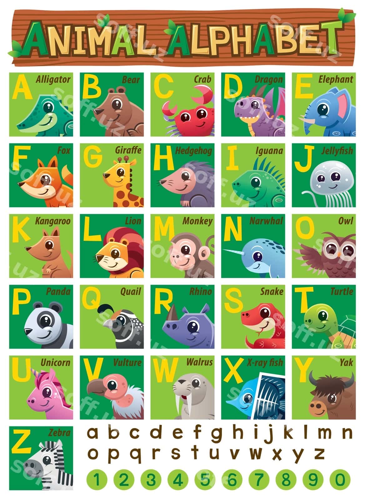 Hayvonlar alfavit ta'lim bolalar | Animals alphabet education kids 1