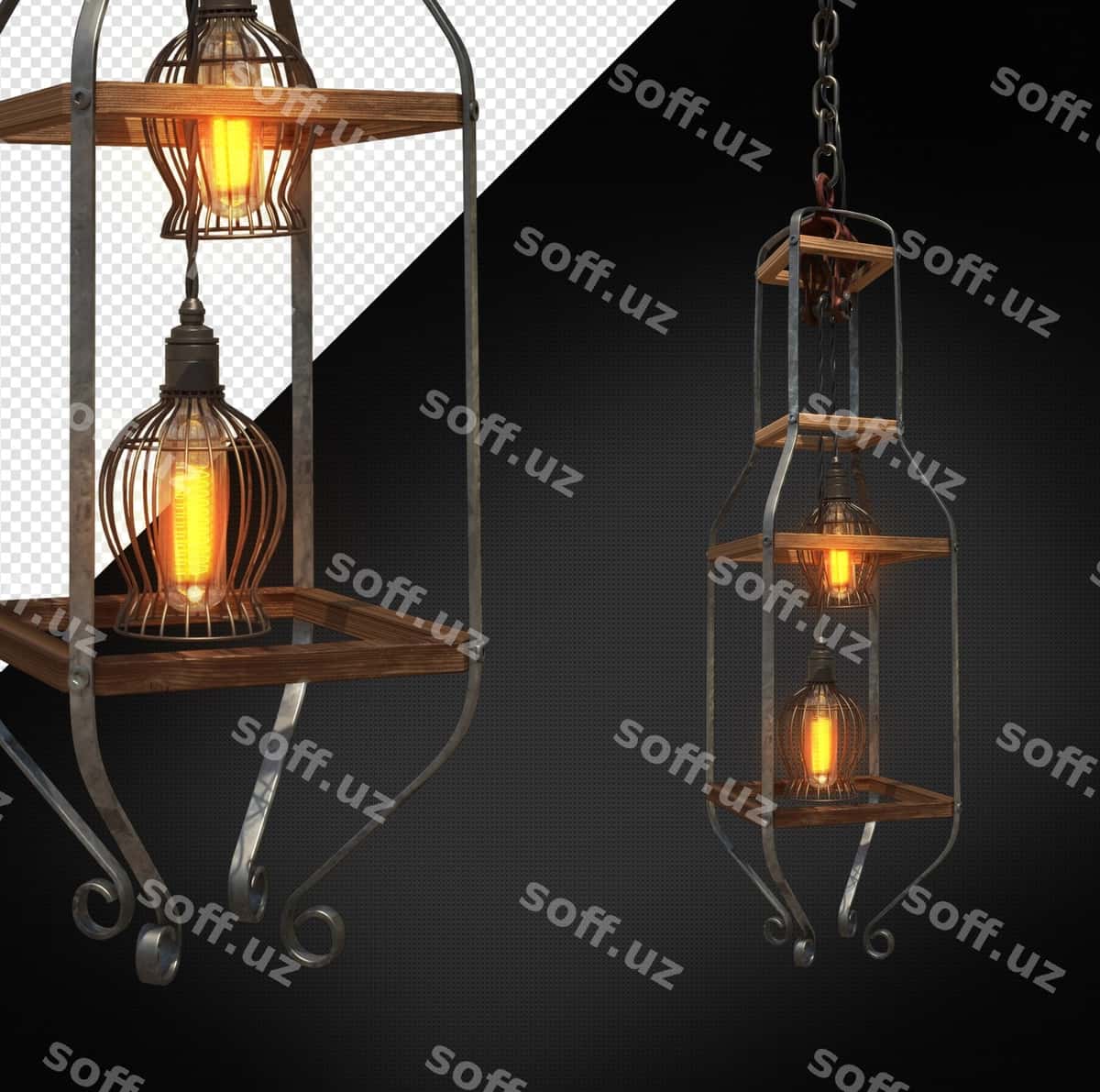 Antik halogen lampasi poyenda | Antique halogen lamp pendant 1