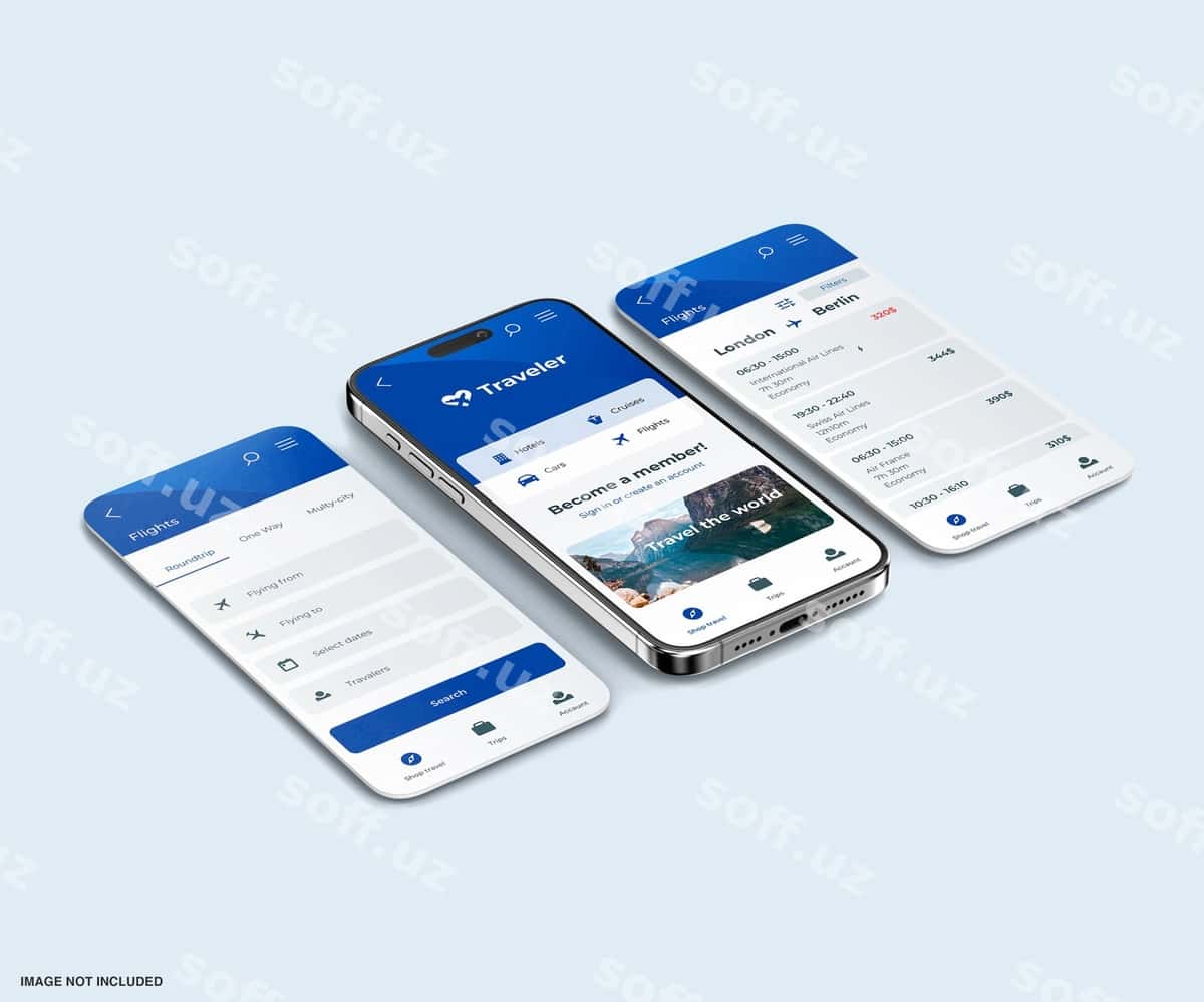 Ilova telefon ekrani mockup | App phone screen mockup 1
