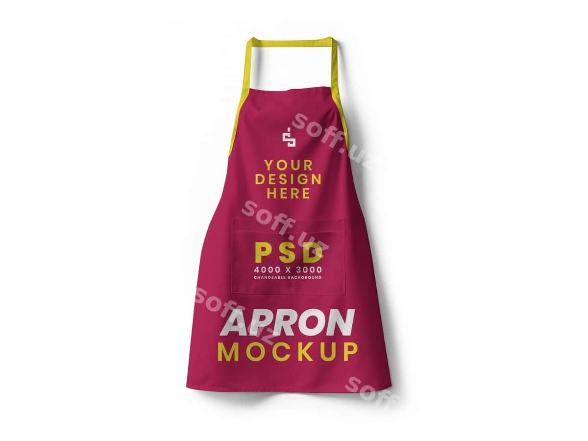 Dastlabki shablonni ko'rib chiqish | Apron mockup template 1