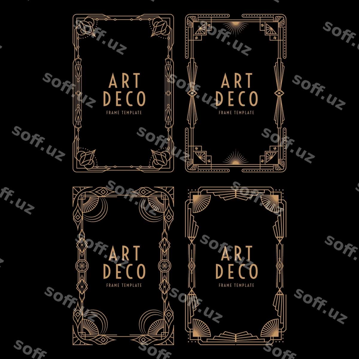 Art Deko portret ramka illustratsiyasi | Art deco portrait frame illustration 1