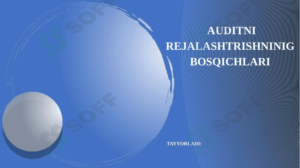 Auditni rejalashtrishninig bosqichlari 1