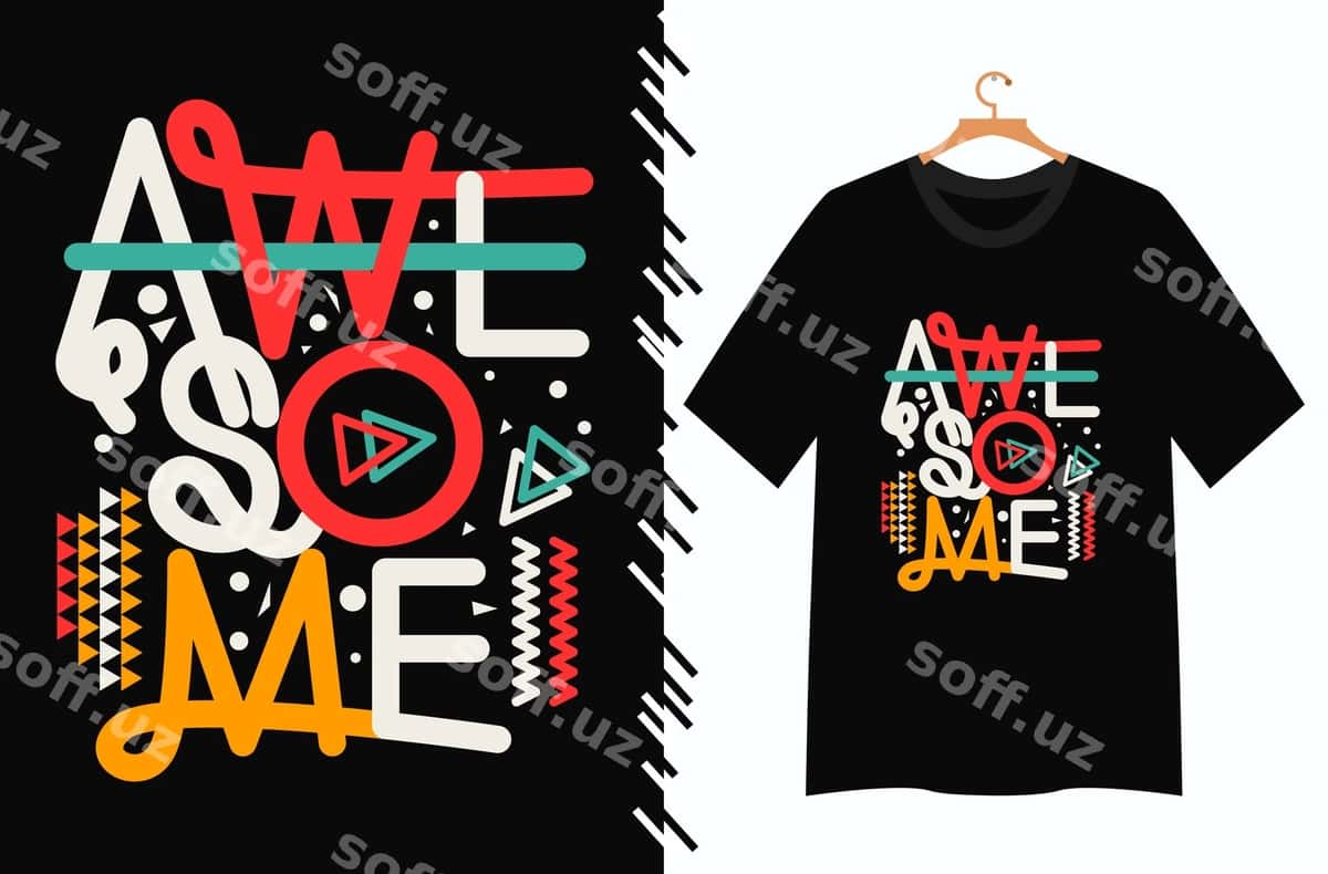 Ajoyib tipografiya t-shirt grafik | Awesome typography t shirt graphic 1