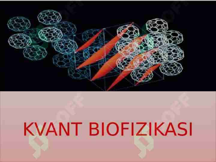 KVANT BIOFIZIKASI 1