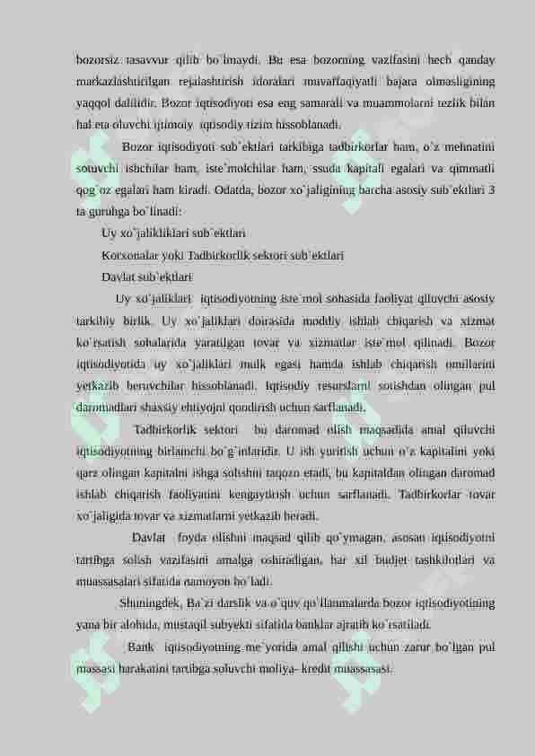 BOZOR MUNOSABATLARINI SHAKLLANTIRISHDA INFRATUZILMANING RO'LI 4