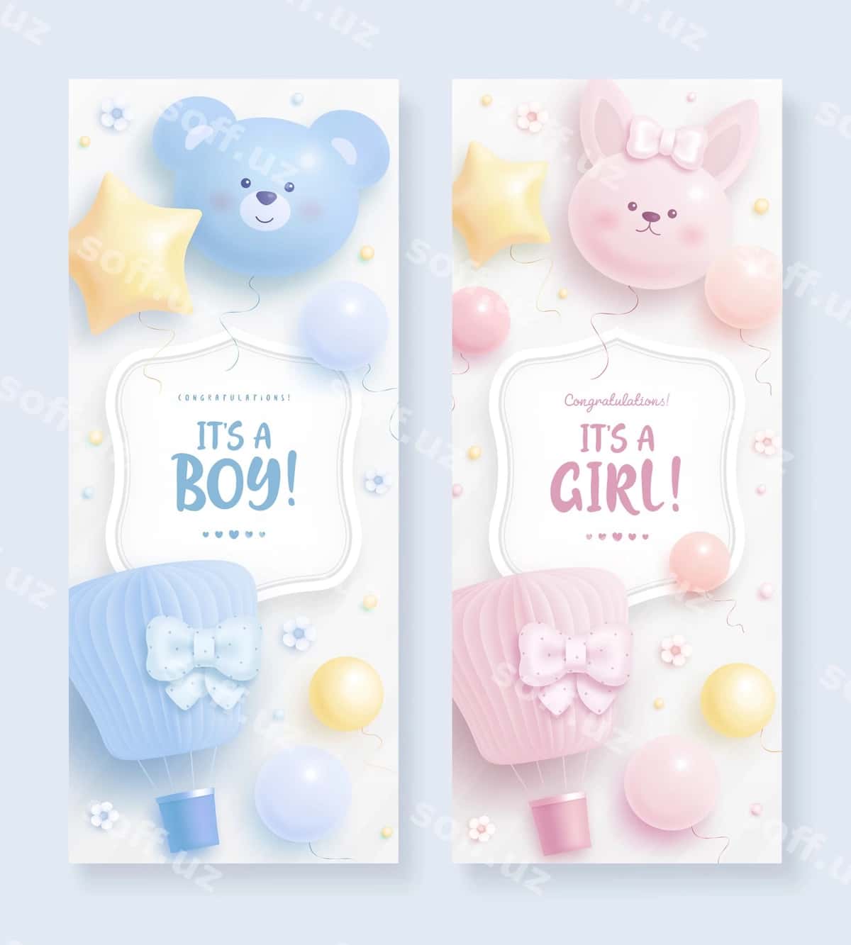 Baby shower vertikal banerlar | Baby shower vertical banners 1