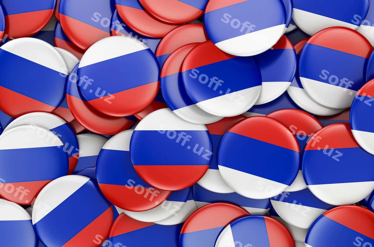 Badjlar Rusiya bayrog'i bilan 3D render | Badges with flag russia 3d rendering 1