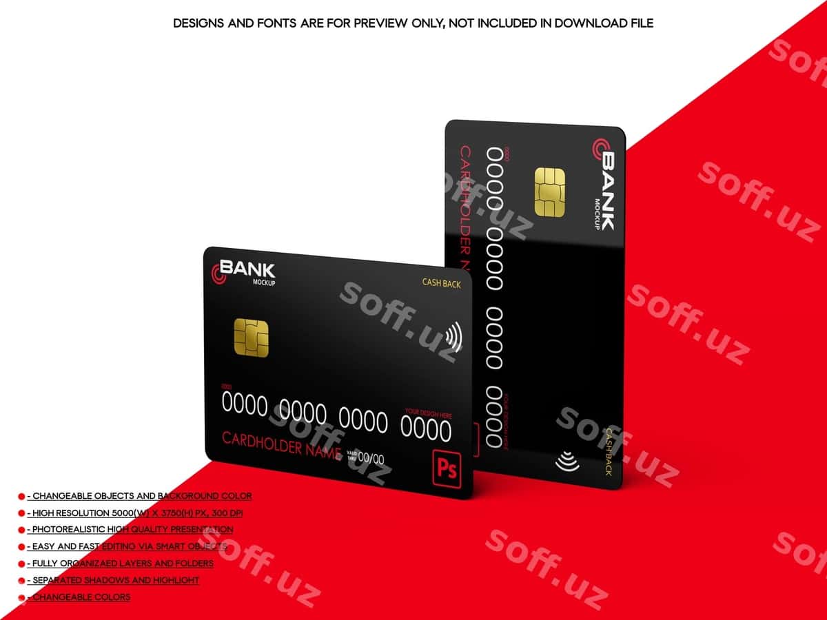 Bank kartochkasi mockup n7 | Bank card mockup n7 1