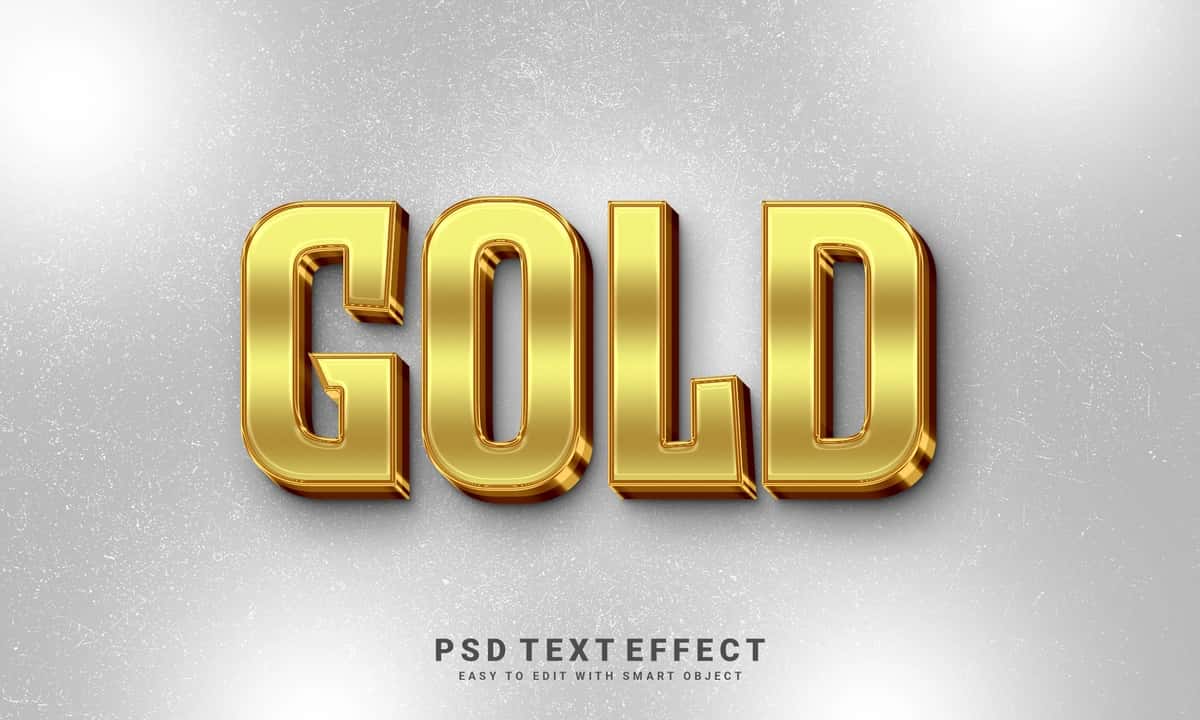 Oltin matn effekti | Gold text effect 1