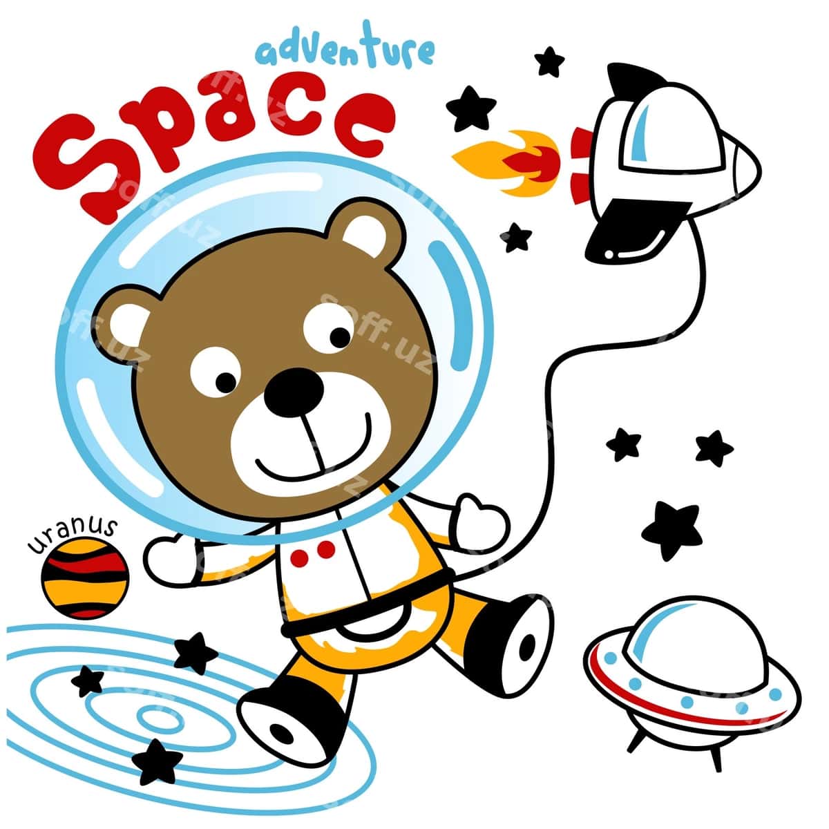 Ayiq astronavt komik hayvon kartunlari | Bear astronaut funny animal cartoon 1
