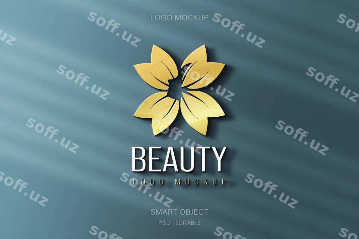 Go'zal logo mockup devor dizayni | Beautiful logo mockup wall design 1