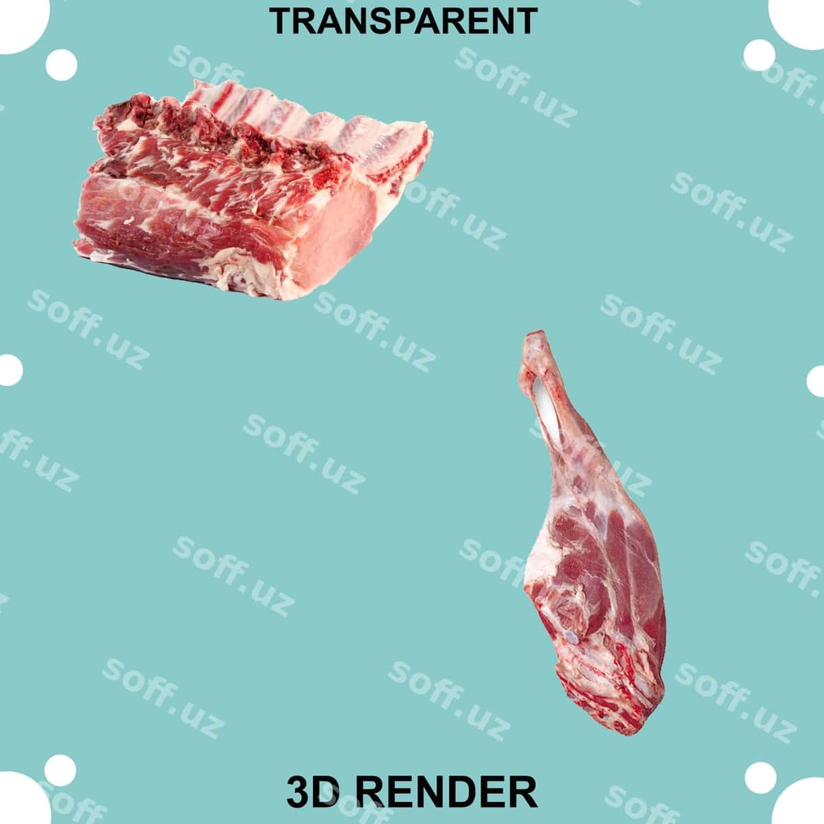 Mol go'shti qaramadon shaffof orqa fon | Beef meat roast transparent background 1