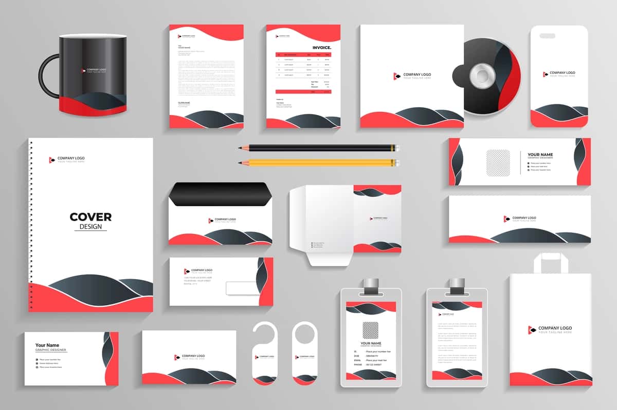 Ofis ish yuritish buyumlari ob'ektlari maketi korporativ brending identifikatori | Office stationery items objects mockup set corporate branding identity 1