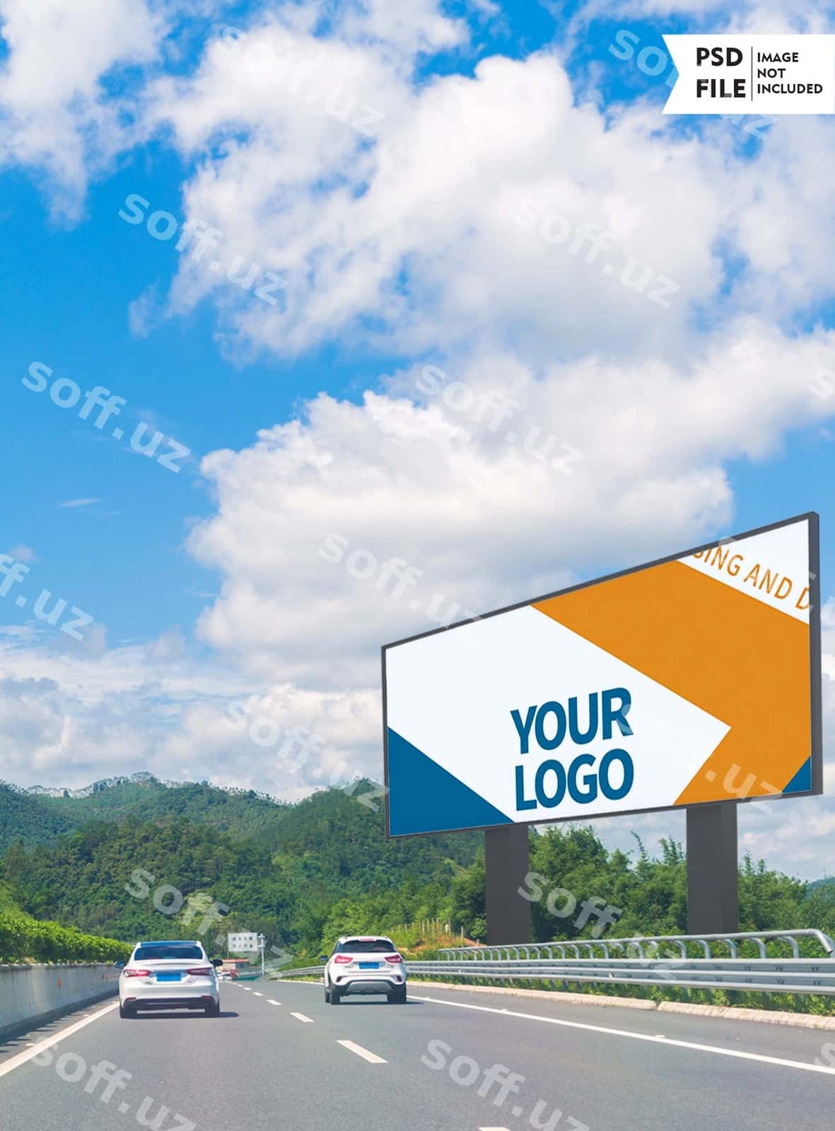 Katta poster namuna ko'cha | Big poster mockup street 1