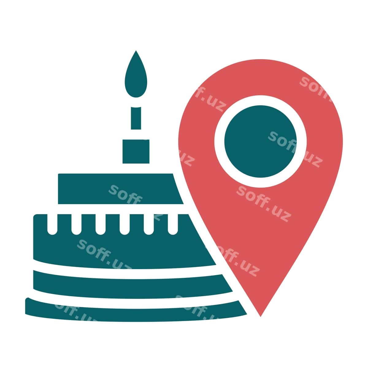 Tug'ilgan kun joylashuv ikon uslubi | Birthday location icon style 1
