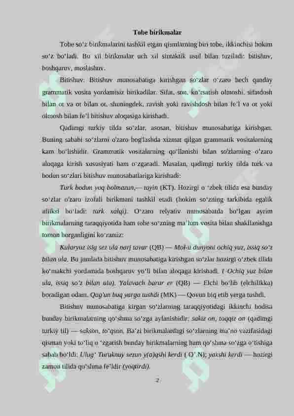 Bitishuv munosabiga kirishgan so’zlar 2