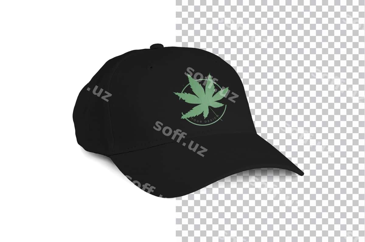 Qora kap kalpak mockup | Black cap mockup 1