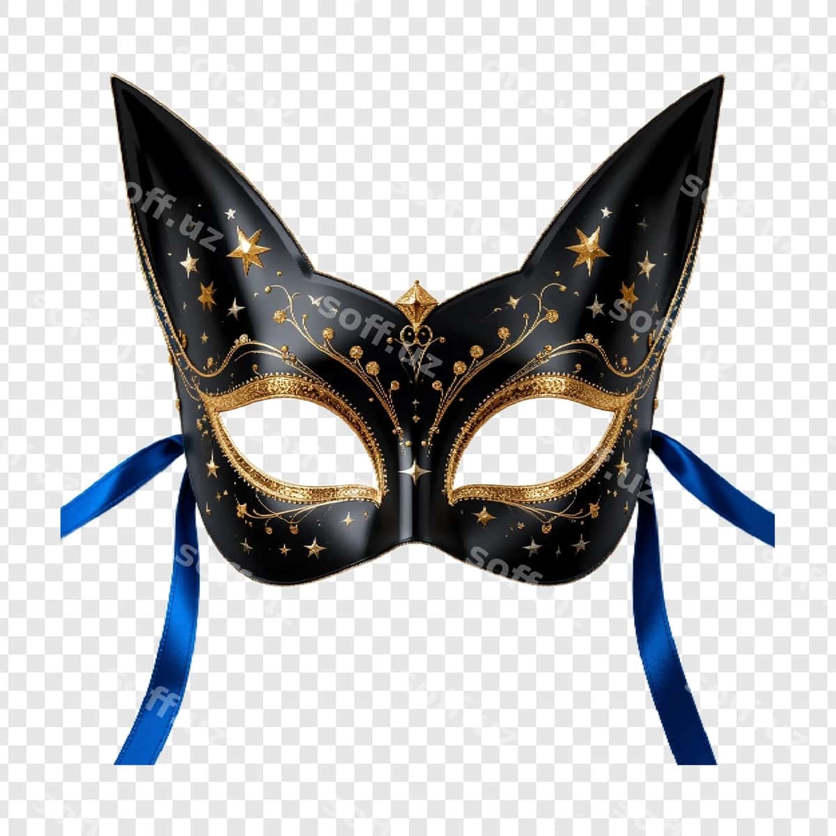 Qora mushuk qoplanish maskasi | Black cat masquerade mask 1