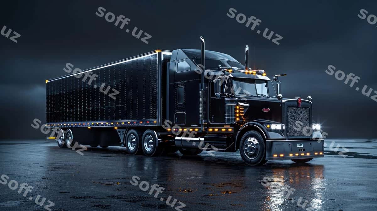 Qora yuk avtomobilı | Black semitruck 1