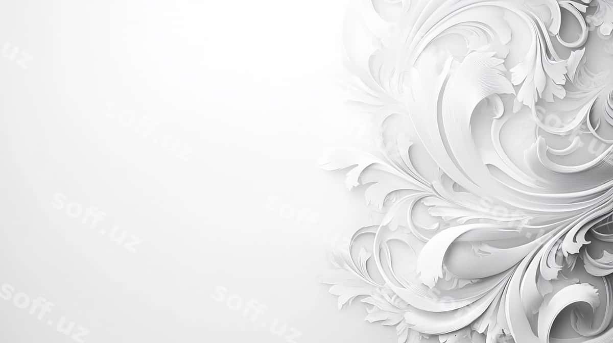 Qora oq gulli abstrakt | Black white floral abstract 1