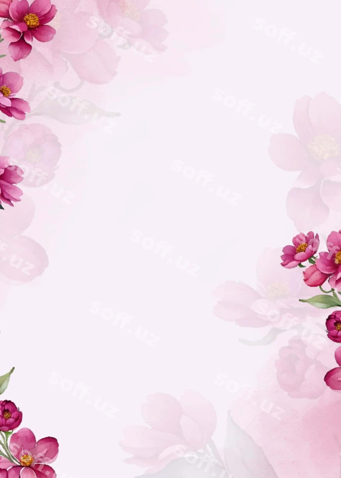 Bo'sh varaq gulli orqa fonda | Blank paper with floral background 1