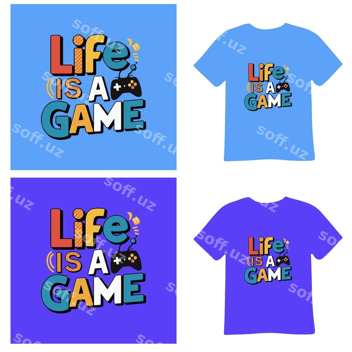 Hayot tasvirlangan ko'k ko'ylak - bu o'yin, bu o'yin | Blue shirt with life is game that is game 1