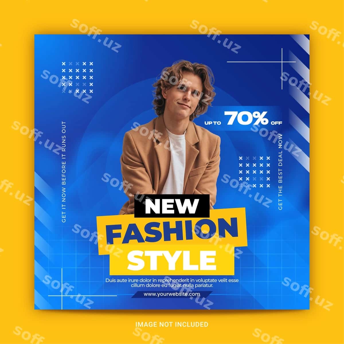 Ko'k oddiy ijtimoiy tarmoqlar uchun post shabloni | Blue simple social media post template 1