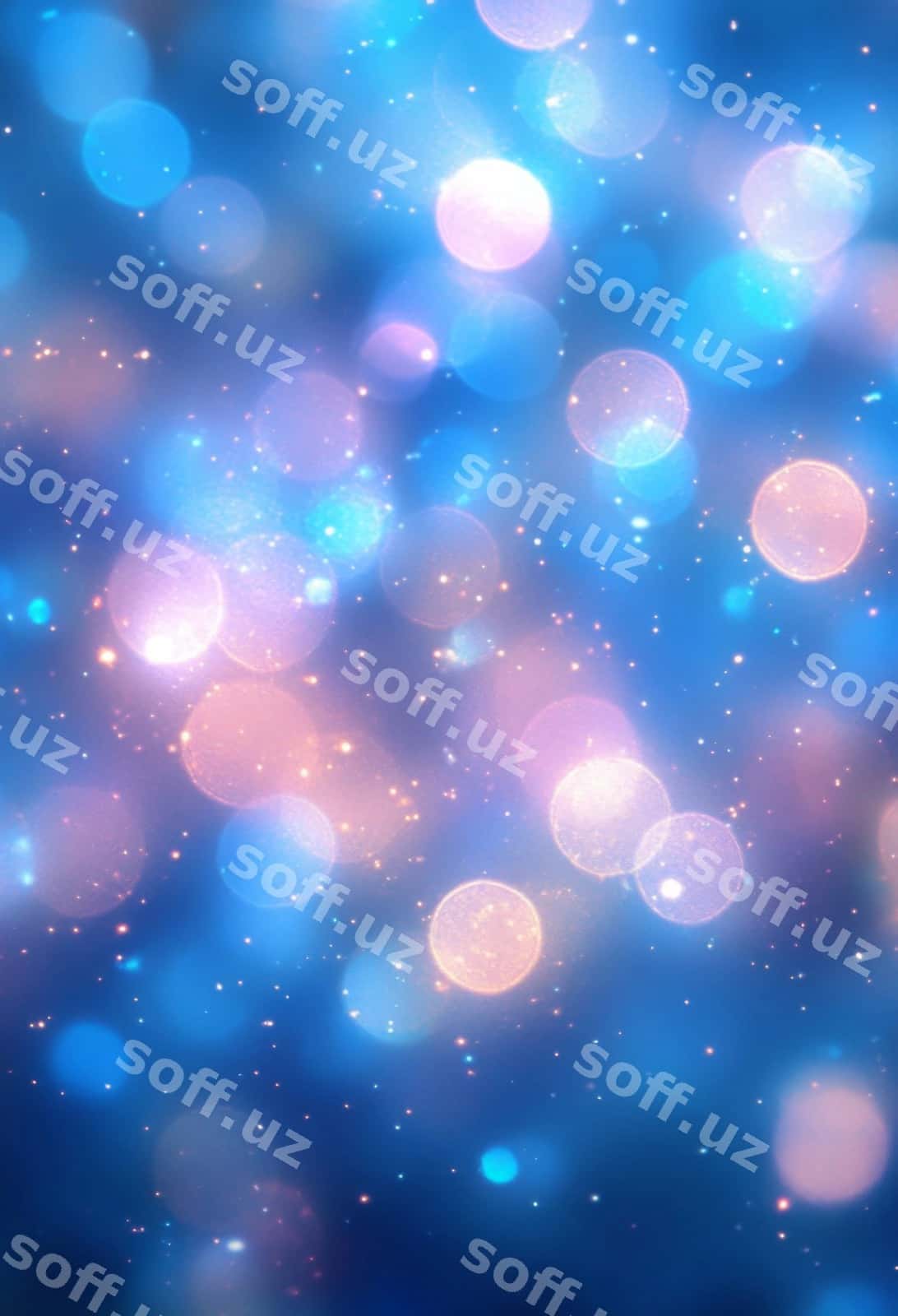 Bulanachi orqa fonda ko'k yoritgichlar va yulduzlar | Blurry background blue lights stars 1