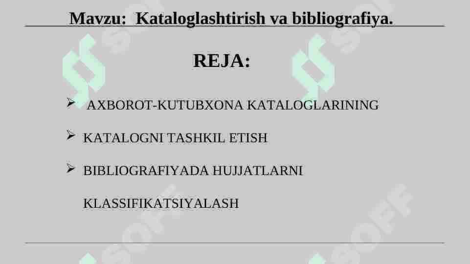 Kataloglashtirish va bibliografiya 6