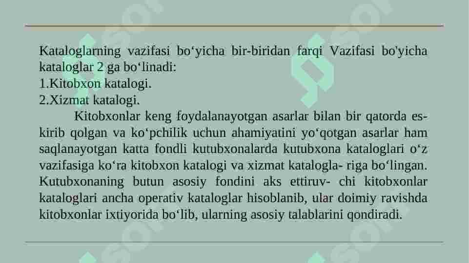 Kataloglashtirish va bibliografiya 8