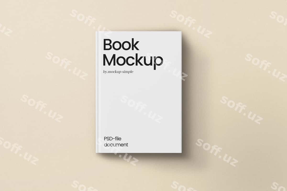 Kitob muqovasi maketini tahrirlash mumkin bo'lgan psd shabloni | Book cover mockup editable psd template 1