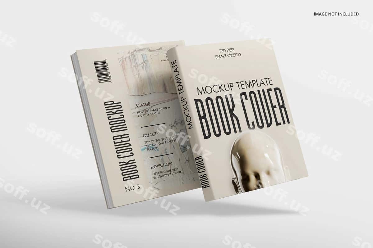 Kitob varaqi namuna shabloni | Book cover mockup template 1