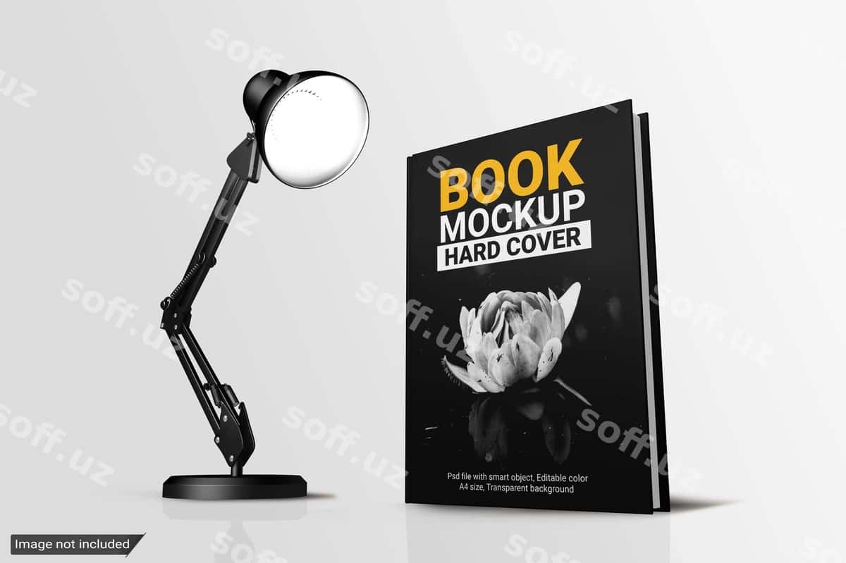 Kitob qattiq muqaddi mockup | Book hard cover mockup 1
