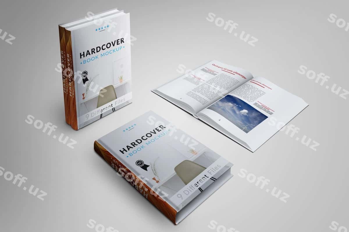 Kitobning muqova sahifalari soxtalashtirilgan | Book s cover pages mock up 1
