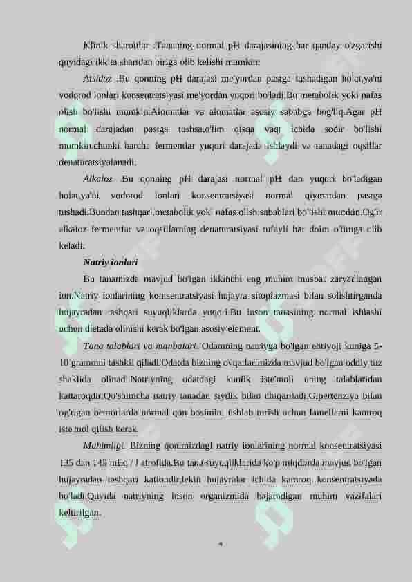 Noorganik ionlar va ularning funksiyasi. Bor elementi 4